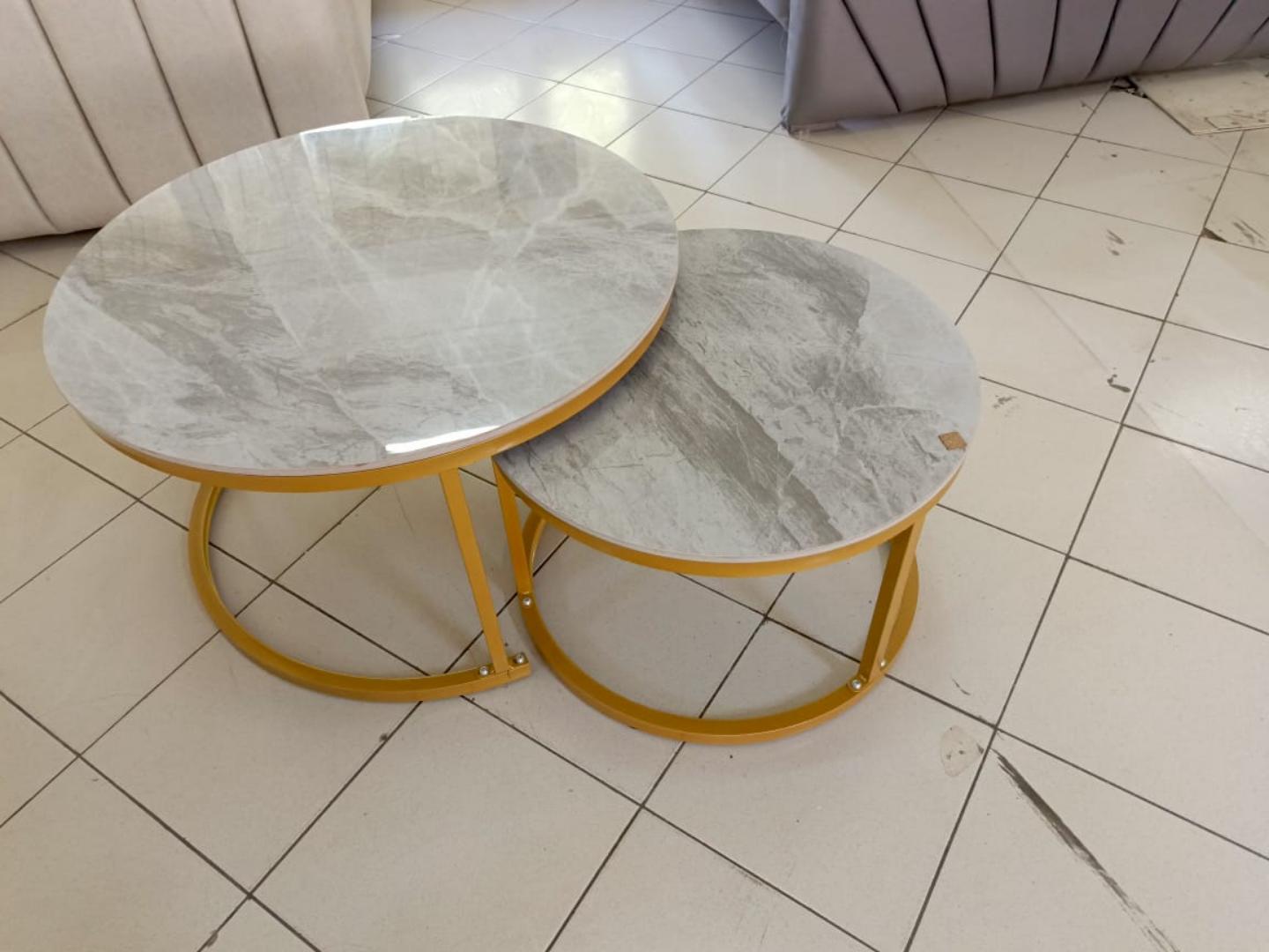 PURE MARBLE Nesting Table 2 in 1 Coffee Tables with Stands Kitchen & Dining Room Furniture white 70cm*50cm(diameter)