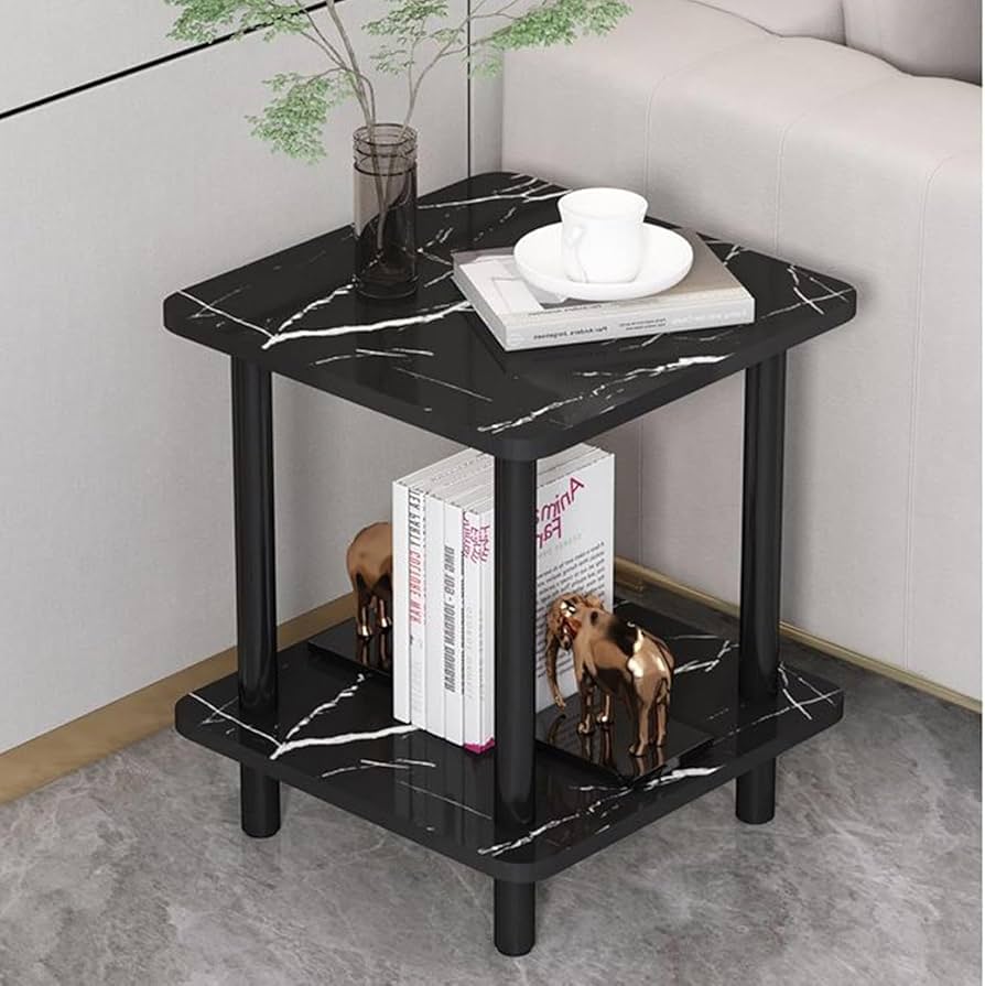 Coffee Round Marble effect Table Bedside Simple Home Balcony Minimalist  Sofa Side Creative Small Size Table. White