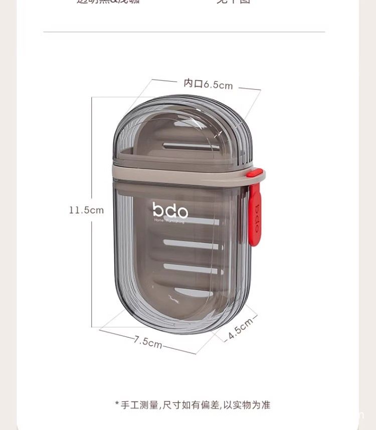 Portable Travel soap dish holder Travel soap dish case(Clear) sealed with lid drain