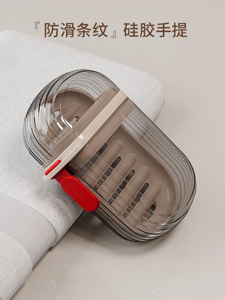 Portable Travel soap dish holder Travel soap dish case(Clear) sealed with lid drain