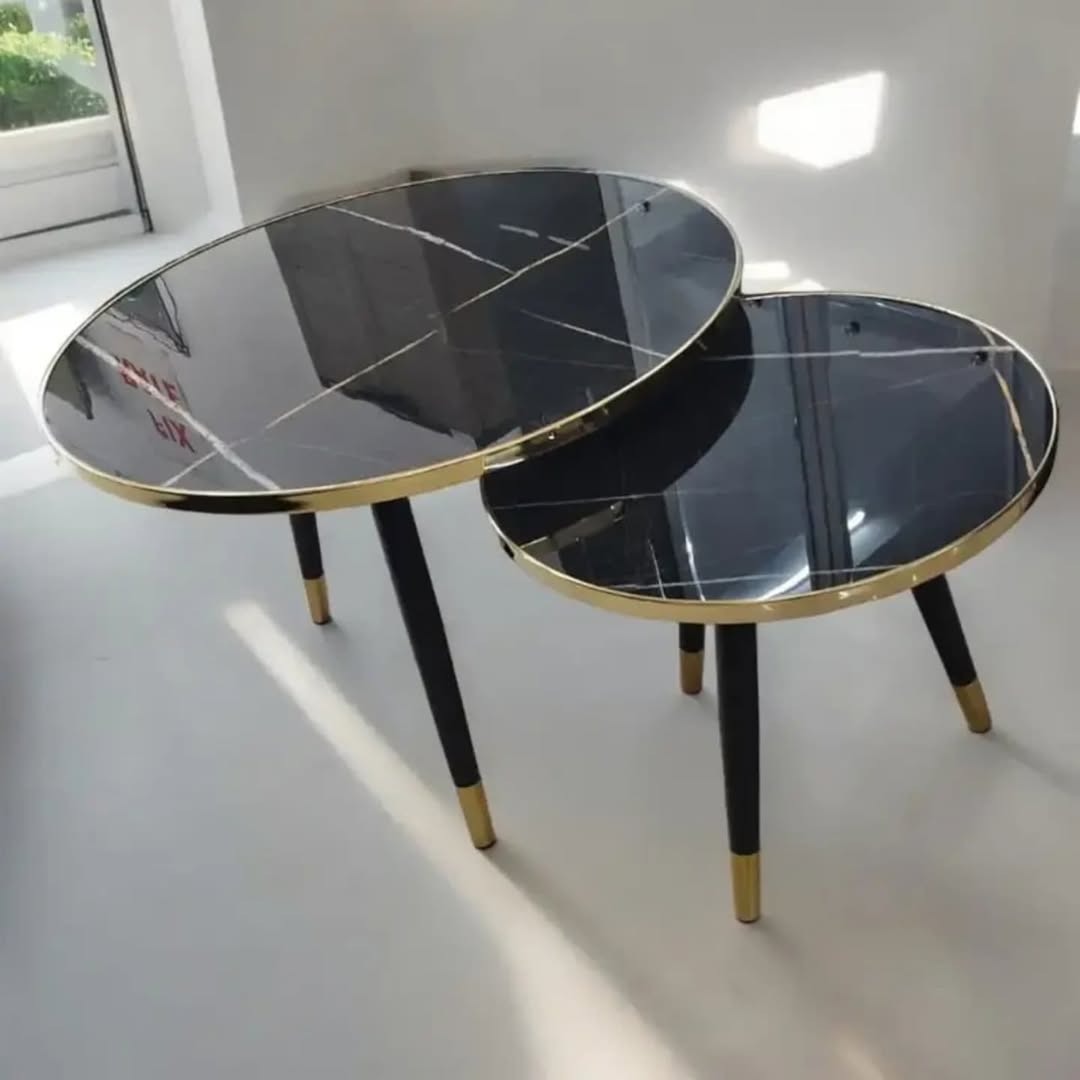Nesting Bree Nordic luxury coffee table 2 in 1 tables Marble,Tempered Effect Dining Room Furniture Nesting Nordic luxury coffee table