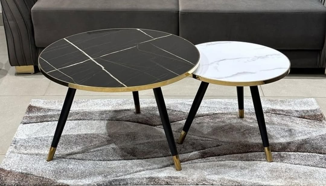 Nesting Bree Nordic luxury coffee table 2 in 1 tables Marble,Tempered Effect Dining Room Furniture Nesting Nordic luxury coffee table