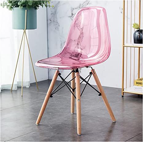 EAMES Acrylic  MODERN PLASTIC CHAIRS WITH WOODEN LEG EAMES CREATIVE HOME AND OFFICE USE EAMES CHAIR