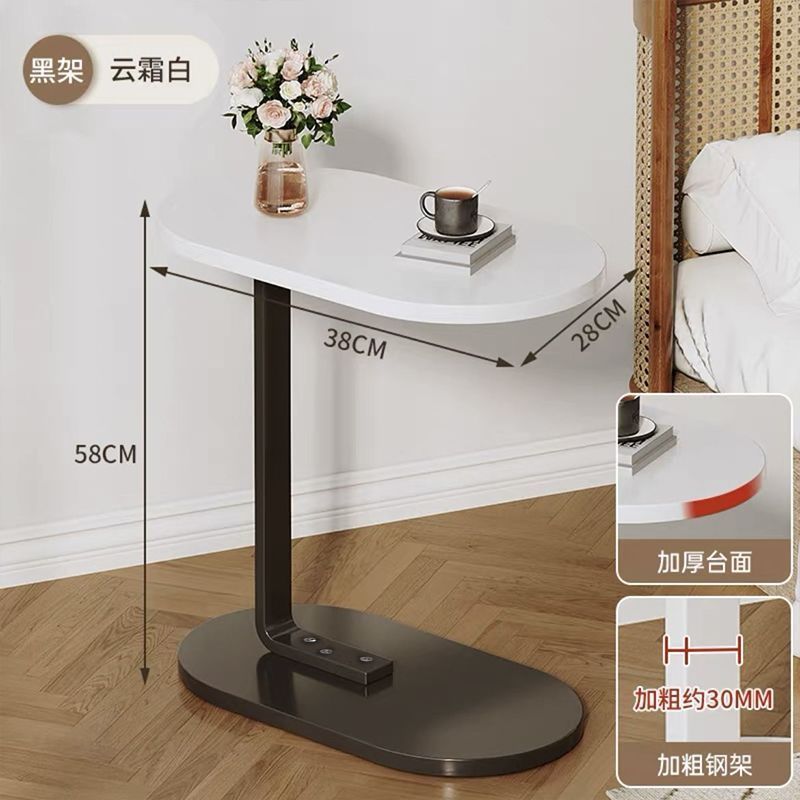 C-Shaped Night Stand Side End Table Beside Sofa For Bedroom White Stools with Storage Shelf Easy Assemble Table For Living RoomSmall coffee table tea table mini sofa side cabinet light luxury beds