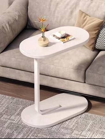 C-Shaped Night Stand Side End Table Beside Sofa For Bedroom White Stools with Storage Shelf Easy Assemble Table For Living RoomSmall coffee table tea table mini sofa side cabinet light luxury beds