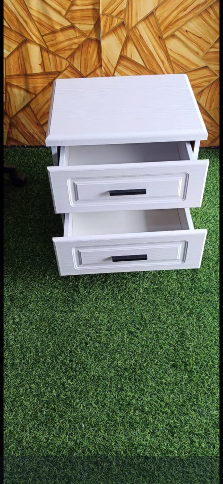 Nordic luxury bedside cabinet Marble texture 2 drawers with Large capacity drawer storage Size (L45cm W35cm H50cm)