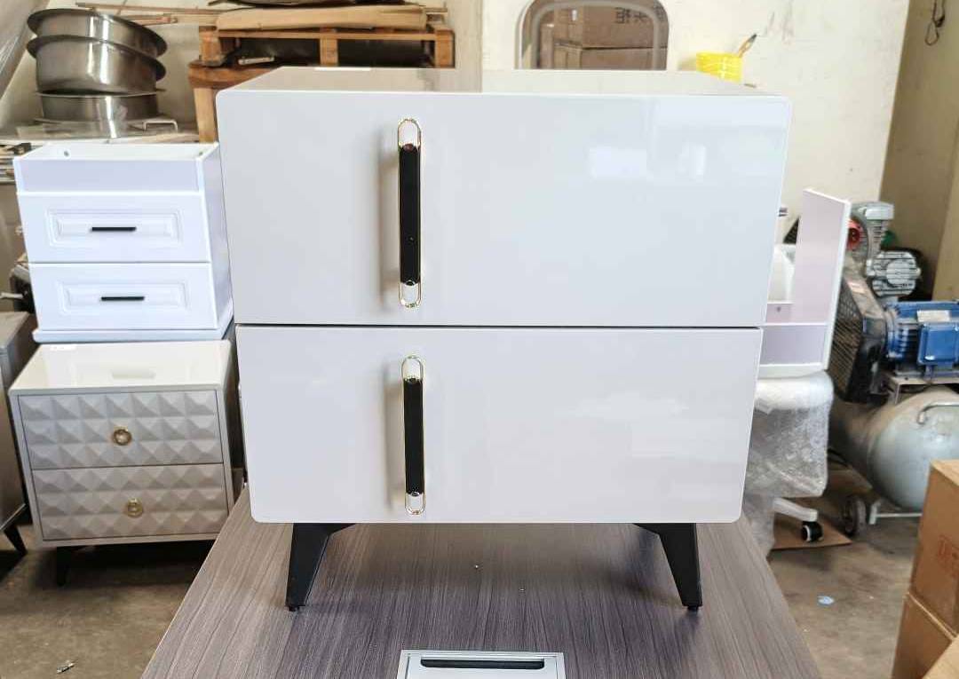 Nordic luxury bedside cabinet Marble texture 2 drawers with Large capacity drawer storage Size (L45cm W35cm H50cm)