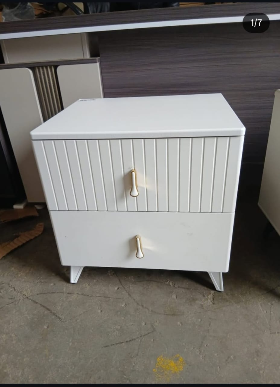 Nordic luxury bedside cabinet Marble texture 2 drawers with Large capacity drawer storage Size (L45cm W35cm H50cm)