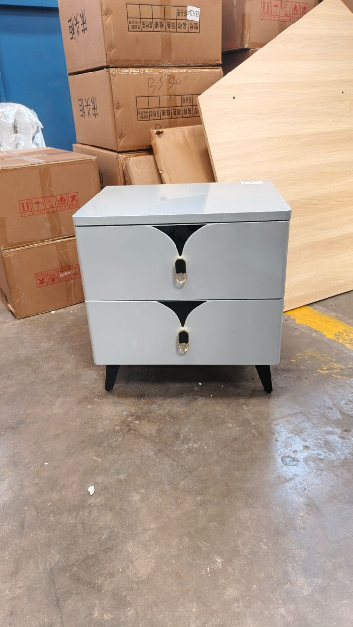 Nordic luxury bedside cabinet Marble texture 2 drawers with Large capacity drawer storage Size (L45cm W35cm H50cm)