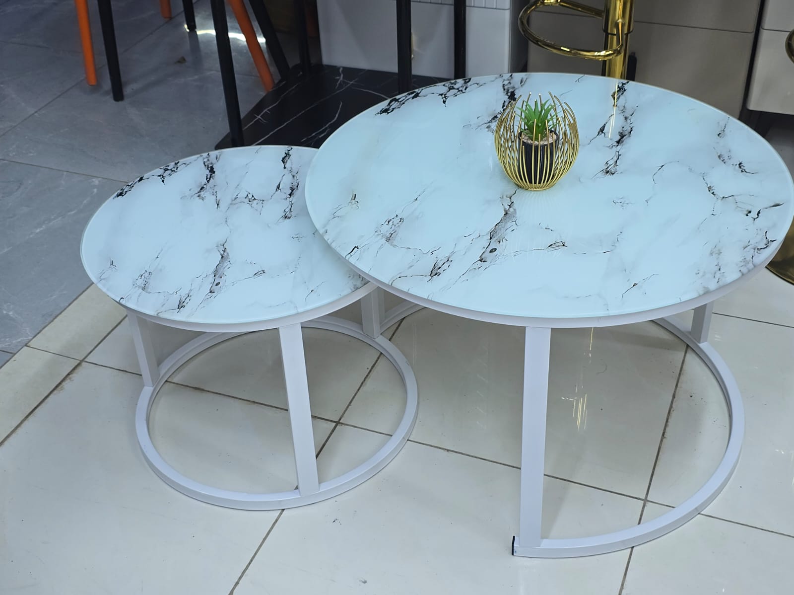 Nesting Bree Nordic luxury coffee table 2 in 1 tables Marble effect,Tempered Glass Effect Dining Room Furniture Nesting Nordic luxury coffee table