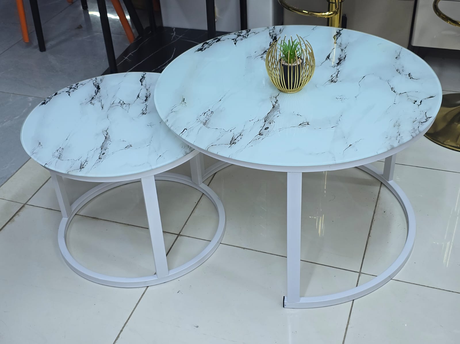 Nesting Bree Nordic luxury coffee table 2 in 1 tables Marble effect,Tempered Glass Effect Dining Room Furniture Nesting Nordic luxury coffee table
