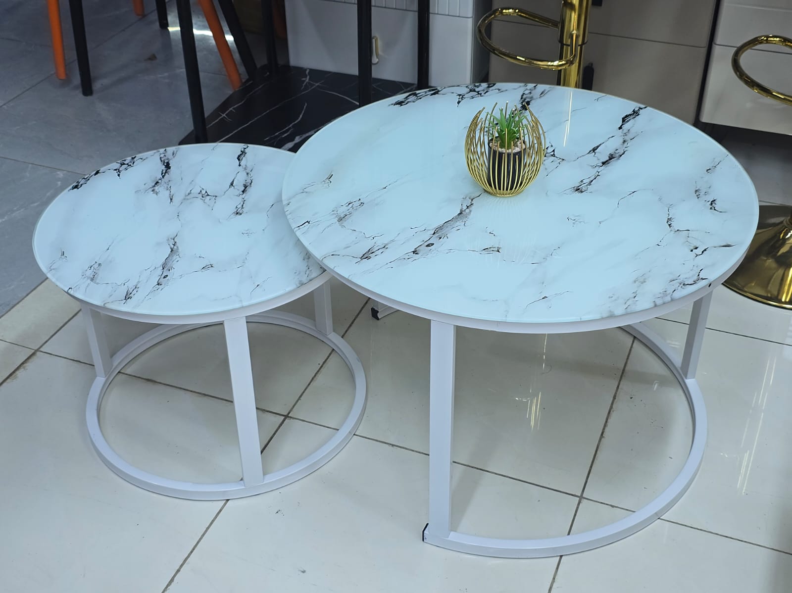 Nesting Bree Nordic luxury coffee table 2 in 1 tables Marble effect,Tempered Glass Effect Dining Room Furniture Nesting Nordic luxury coffee table