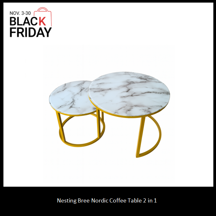 Nesting Bree Nordic luxury coffee table 2 in 1 tables Marble effect,Tempered Glass Effect Dining Room Furniture Nesting Nordic luxury coffee table
