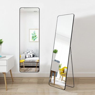 ✅️AVAILABLE AT THE SHOP✅️Free Standing Dressing Mirror With Wheels.Elevate your home decor and personal style with this elegant full-length standing mirror. Featuring a sleek, arched design and a stur