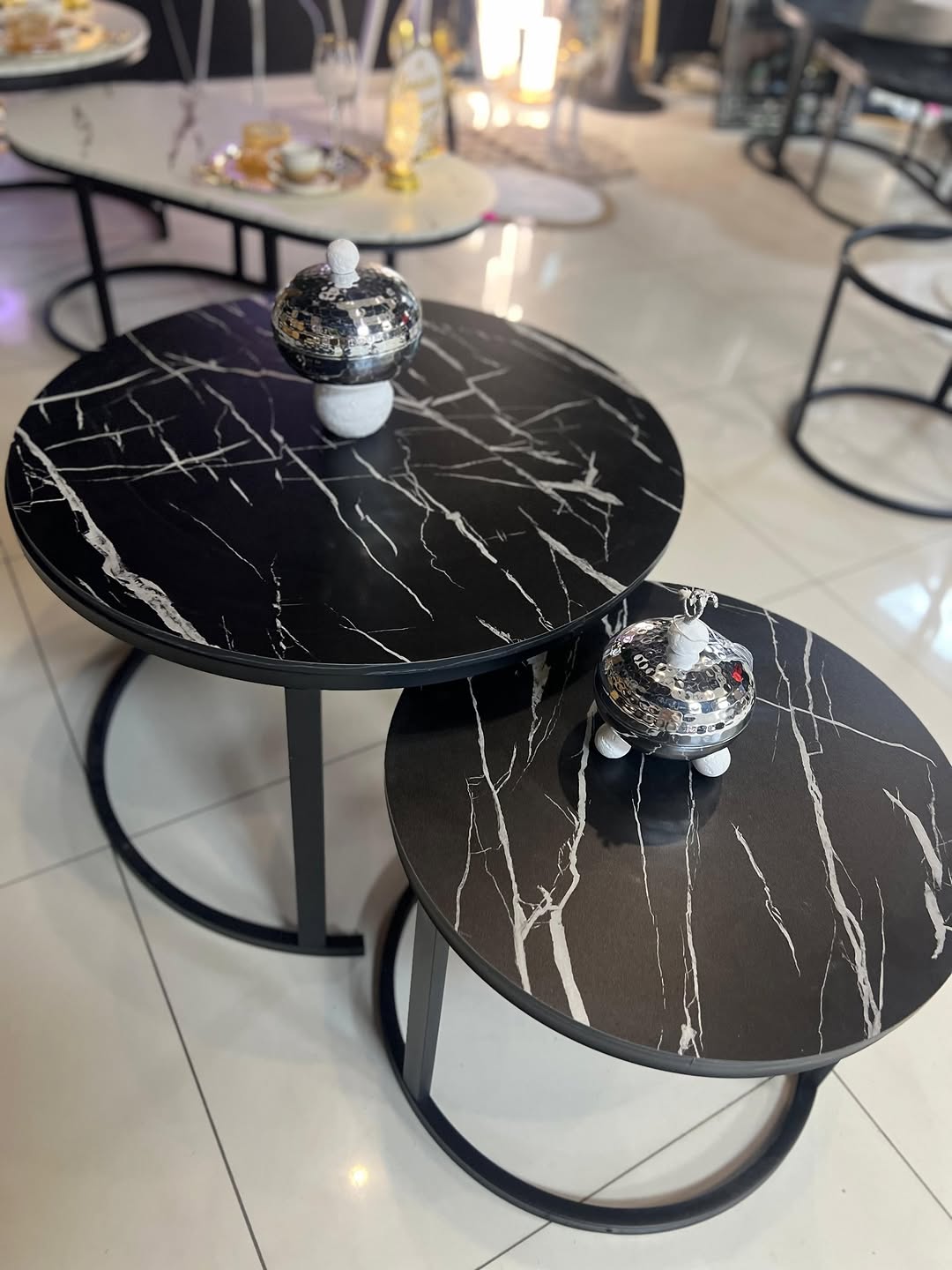 Nesting Bree marble effect Nordic luxury coffee table 2 in 1 tables Marble,WOODEN Effect Dining Room Furniture Nesting Nordic luxury coffee table