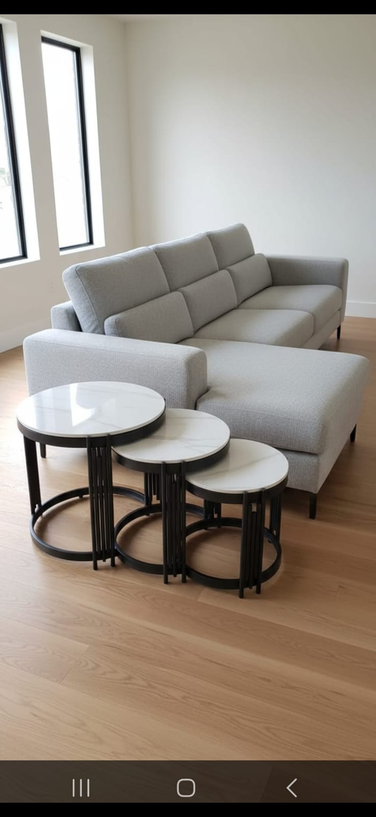 3in1 MARBLE coffee table has black tempered glass tops with gold-finished metal frames nesting table STRONG AND DURABLE Made of denser and uniform particle