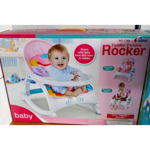 2-in-1 Baby Rocker & Dining Chair | Portable Reclining Infant Seat to Toddler Rocker | Adjustable Kickstand & Feeding Table