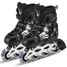 LARGE size 38-42  Flashing Four Wheels Inline Adjustable Roller Skates Shoes