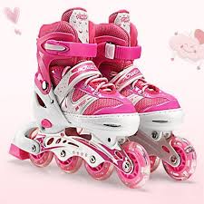 LARGE size 38-42  Flashing Four Wheels Inline Adjustable Roller Skates Shoes
