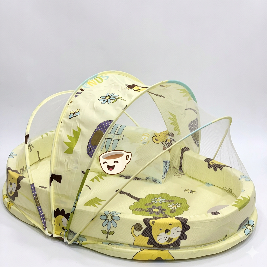 Fashion Portable Baby Co-sleeper Nest with Protective Mosquito Net & Padded Mattress (Print may Vary)