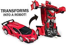 RechargeableTransforming Remote control RC Robot Car generate good tittle and discription, LED headlights ,rechargeable battery pack and USB charging cable,