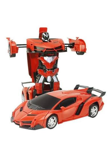 RechargeableTransforming Remote control RC Robot Car generate good tittle and discription, LED headlights ,rechargeable battery pack and USB charging cable,