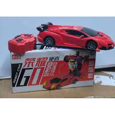 RechargeableTransforming Remote control RC Robot Car generate good tittle and discription, LED headlights ,rechargeable battery pack and USB charging cable,