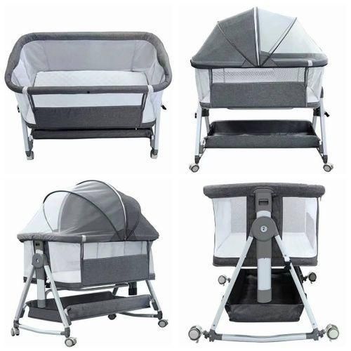4-in-1 Adjustable Baby Bassinet & Bedside Sleeper with Canopy
co sleeper bassinet with wheels mosquito net adjustable height 5 levels rocking mode matres