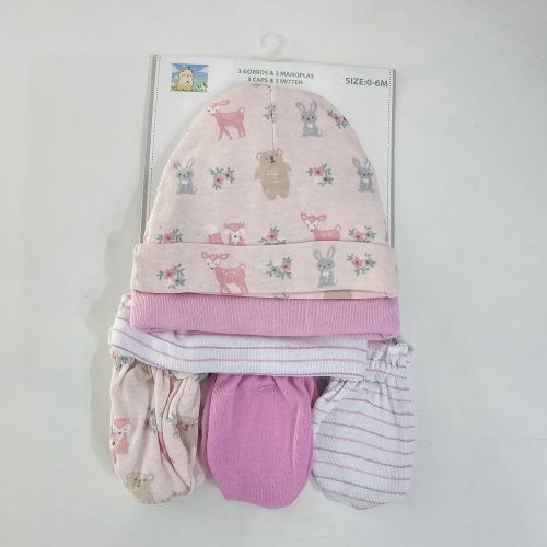 9-Piece Newborn Essential Accessory Set | 3x Hats, 3x Mittens, 3x Booties (Print may Vary)