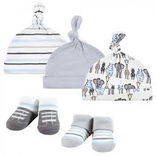 9-Piece Newborn Essential Accessory Set | 3x Hats, 3x Mittens, 3x Booties (Print may Vary)