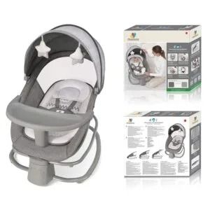 Mastela 4 in 1 Swing Rocker Automatic for Newborn Baby 0 to 18 Month Girl & Boy with 4- Swing Modes, Detachable Tray, Backrest Adjustment Bassinet, Bluetooth Playback