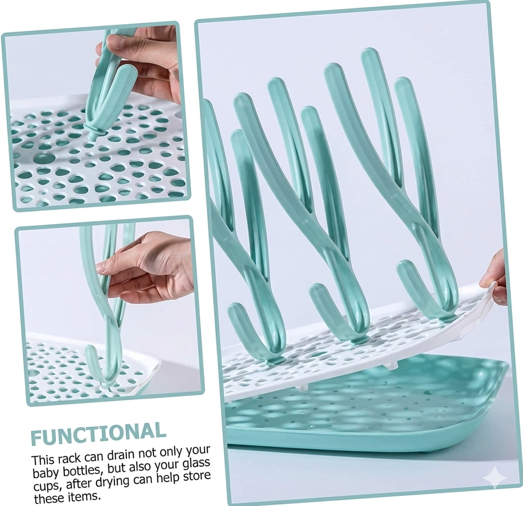 Momeasy Universal Baby Bottle Drying Rack | Space-Saving & Hygienic Feeding Organizer