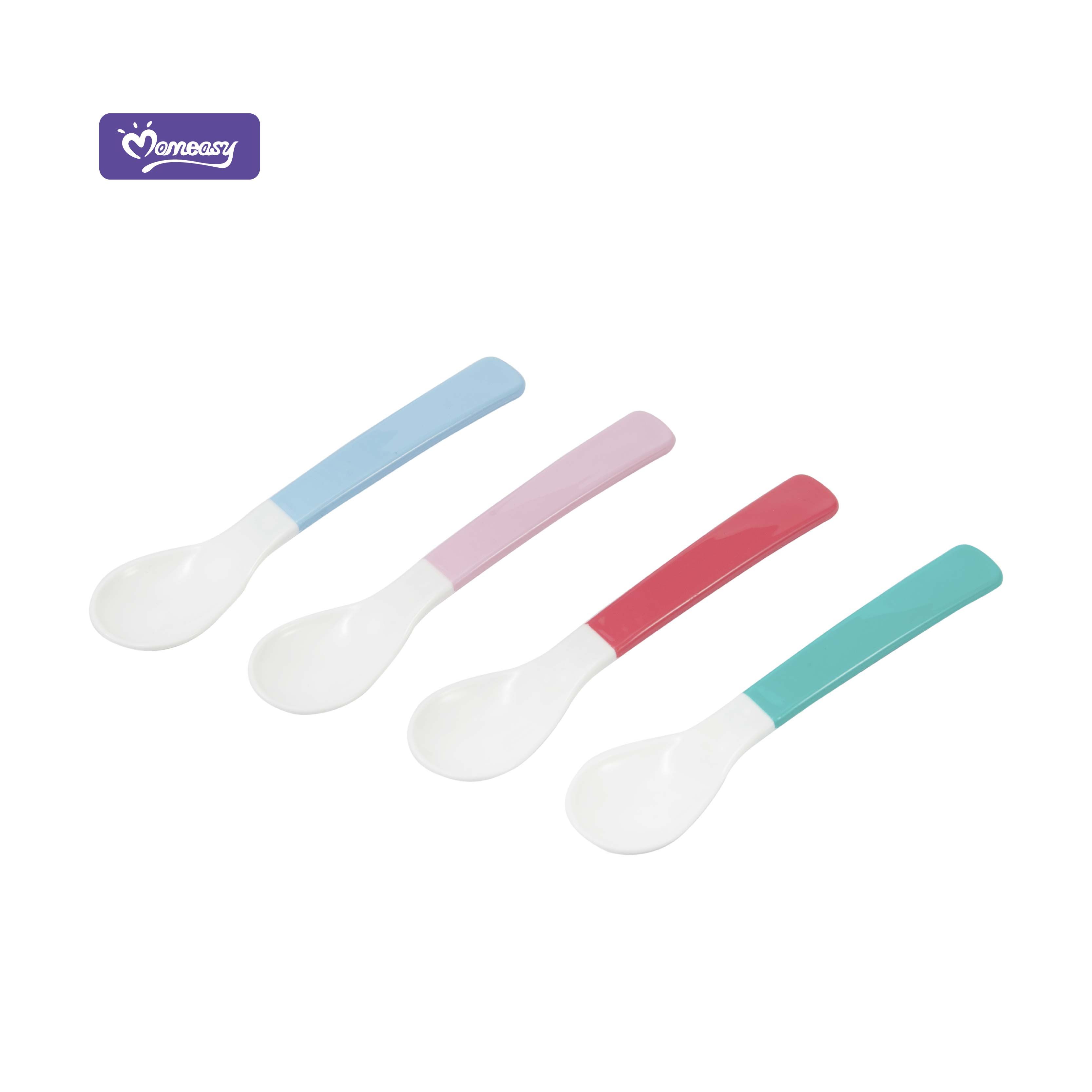 Momeasy 2-Pack Soft Silicone Feeding Spoons | BPA-Free Baby Weaning Set