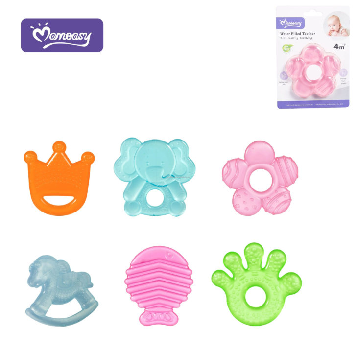 Momeasy Water-Filled Cooling Baby Teethers - Multi-Shape Set Soothe your baby's sore gums with this set of colorful, water-filled teethers