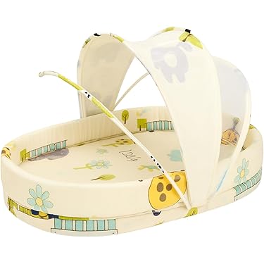 Fashion Portable Baby Co-sleeper Nest with Protective Mosquito Net & Padded Mattress (Print may Vary)
