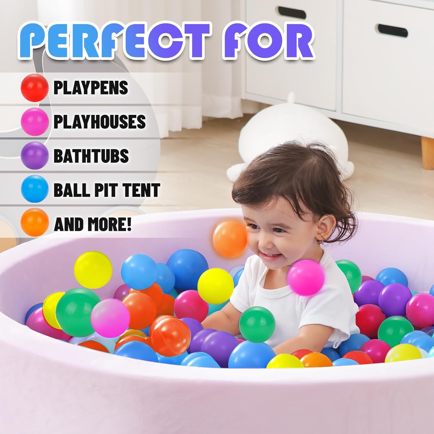 Premium Multicolored Crush-Proof Ball Pit Balls – 50 or 100-Piece Sensory Play Set