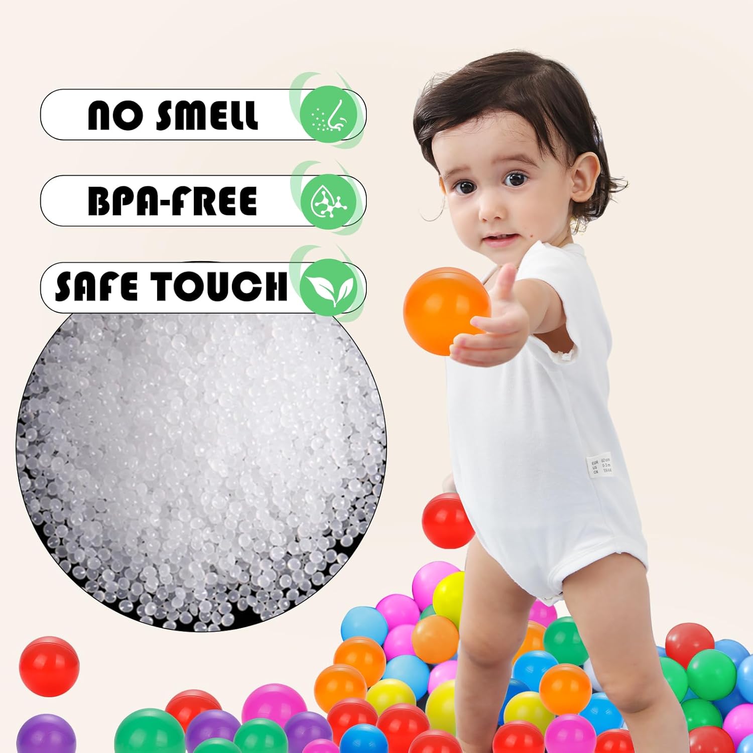 Premium Multicolored Crush-Proof Ball Pit Balls – 50 or 100-Piece Sensory Play Set
