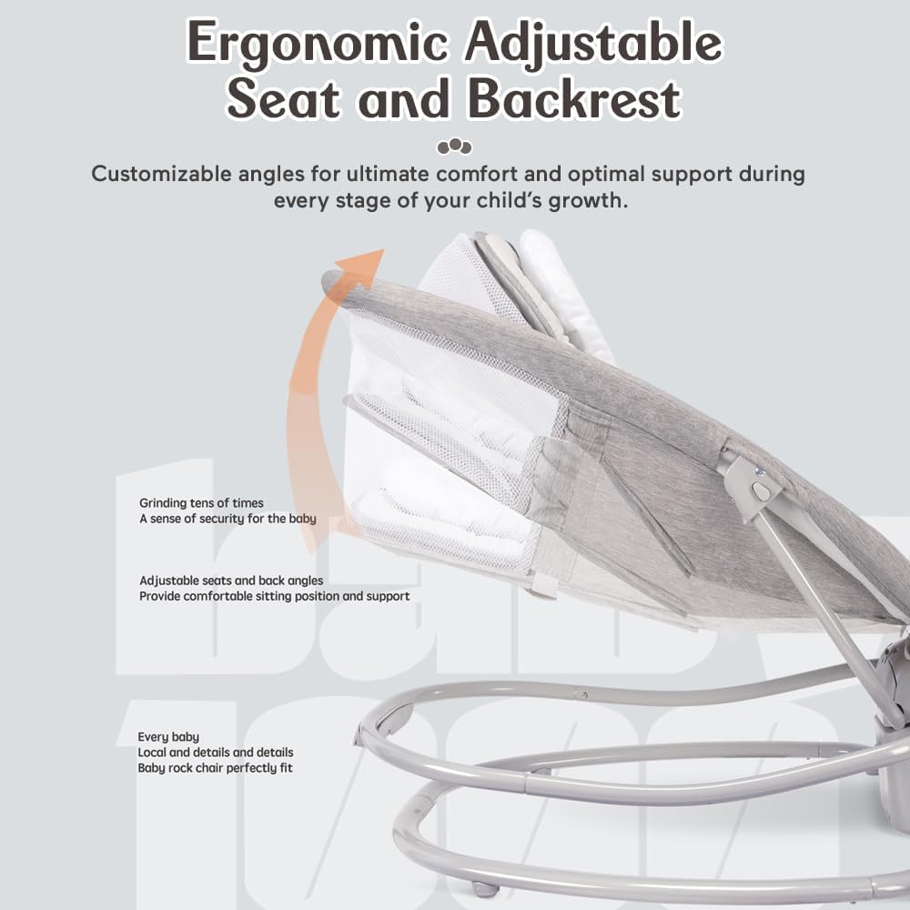 Mastela 4 in 1 Swing Rocker Automatic for Newborn Baby 0 to 18 Month Girl & Boy with 4- Swing Modes, Detachable Tray, Backrest Adjustment Bassinet, Bluetooth Playback