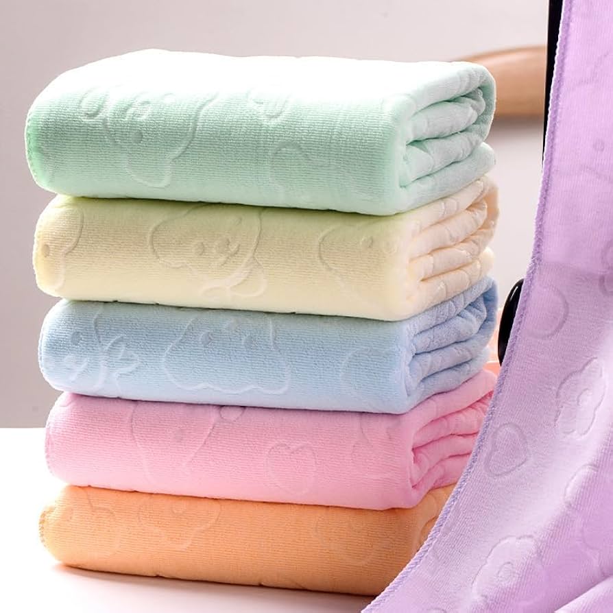 Premium 100% Pure Cotton Baby Bath Towels – Ultra-Soft, High-Absorbency Non-Hooded Essentials