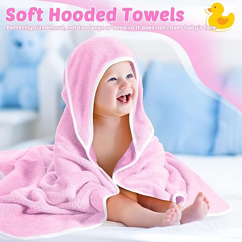 Hooded Baby Towel - Premium Soft Bath Towel for Baby, Newborn,Infant - Ultra Absorbent,Natural Baby Stuff Towel, Soft Coral Velvet Coral Fleece Bath Towel for Boys and Girls