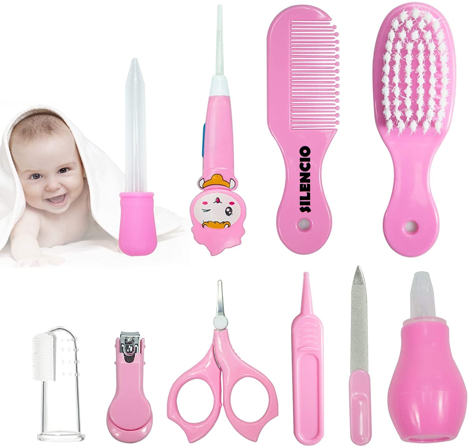 Baby Grooming Kit, 10Pcs Newborn Baby, Toddler, Kids Care Accessories Set, Portable Infants Care Kit | Ideal for Travelling & Home Use