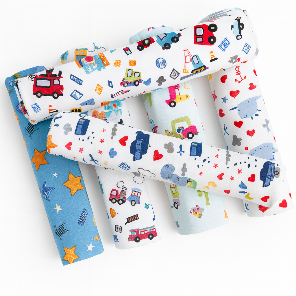 6-Pack Assorted Cotton Baby Flannels – Super Soft & Multi-Purpose Nursing Towels