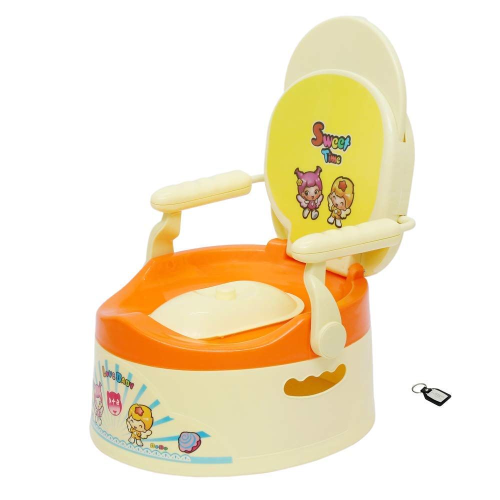 Ergonomic Baby Potty Trainer – Yellow & Cream Toddler Potty Seat