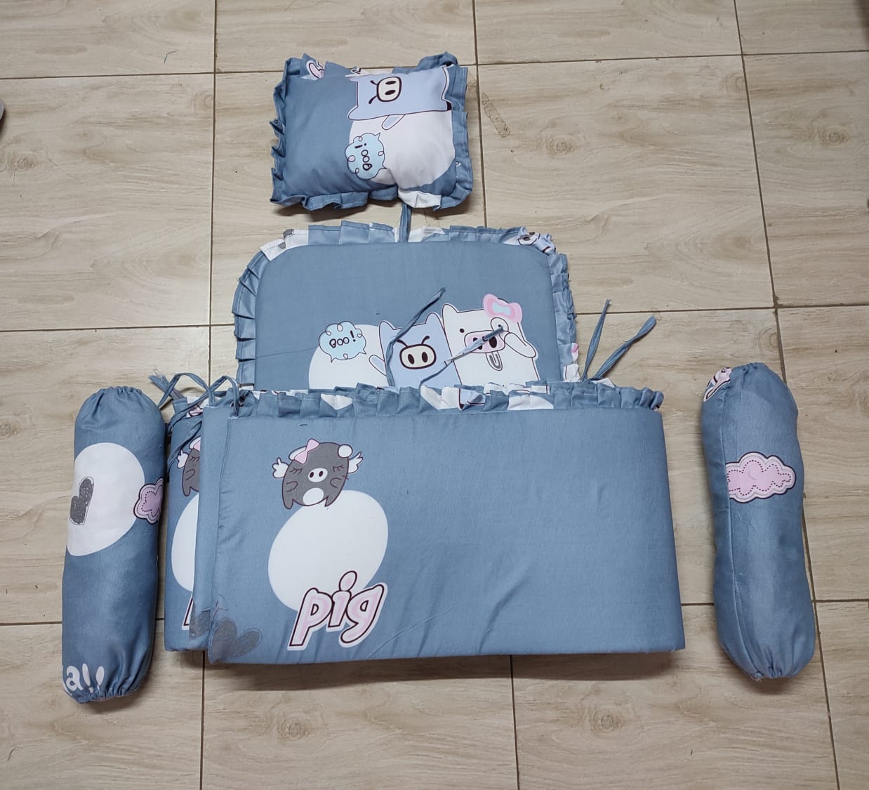 Premium Baby Cot Bumper & Supportive Sleep Positioner Set – Soft & Breathable Protection