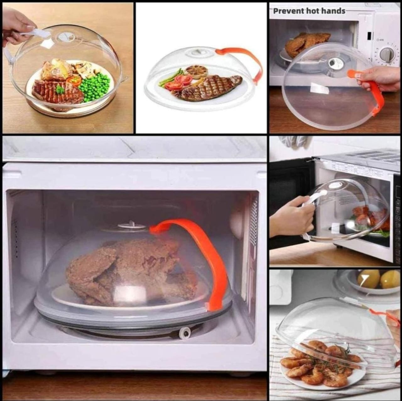 Microwave cover. The microwave is handy for re-heating meals if you have to eat after everyone else, or if you need your supper in a rush. These clear plastic lids are a useful accessory.