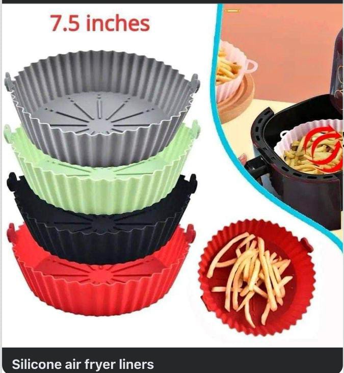 Heavy Foldable Silicon Airfrier, Reusable Silicone Air Fryer Pot / Liner - Non-Stick Baking Tray For Oven & Microwave , Oven Liner Silicone.