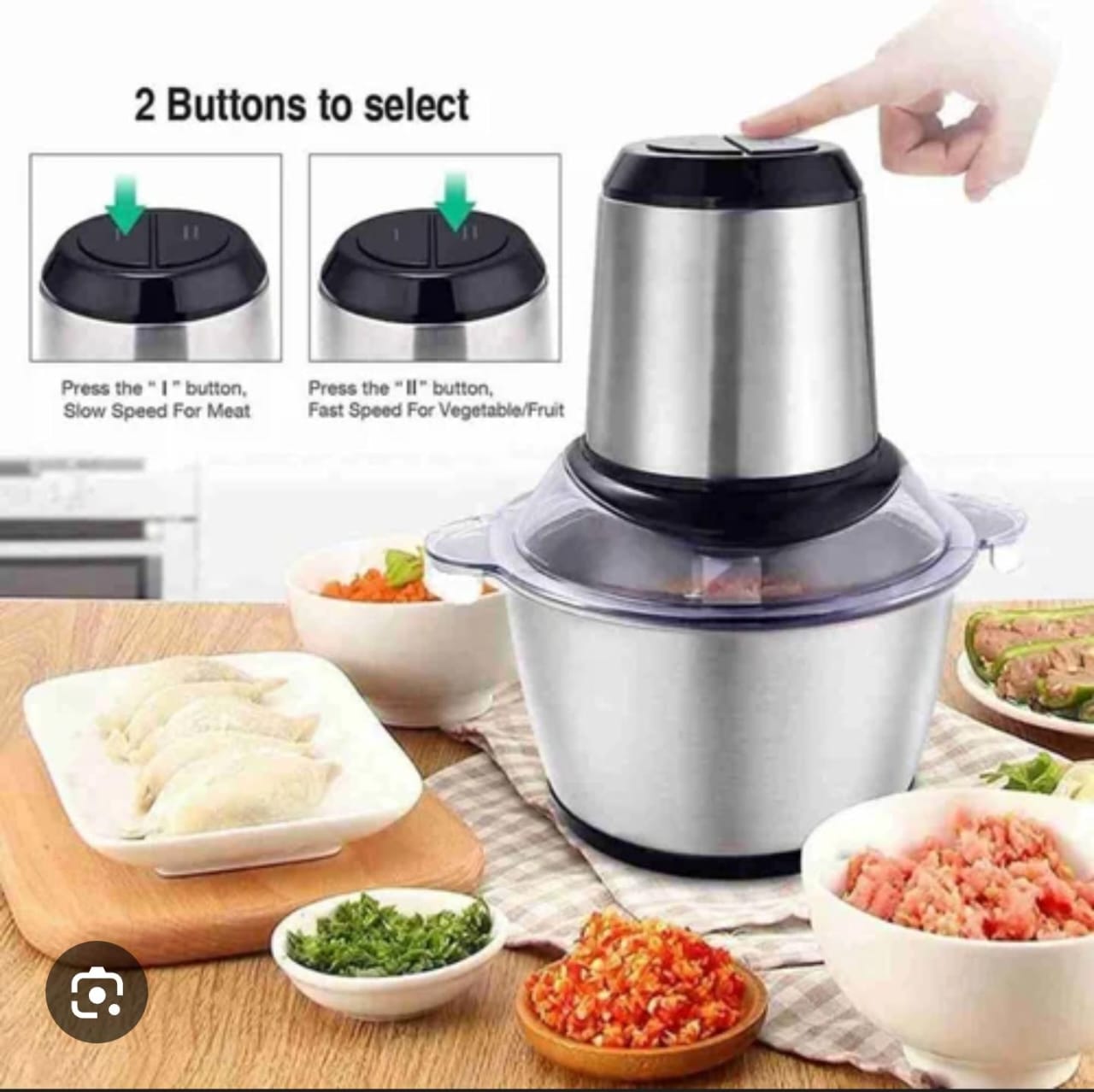 3ltrs stainless steel electric chopperHealthy and BPA-free: Our food processor boasts a 3 Litre stainless steel bowl that prioritizes your well-being. Crafted without harmful BPA, you can now prepare