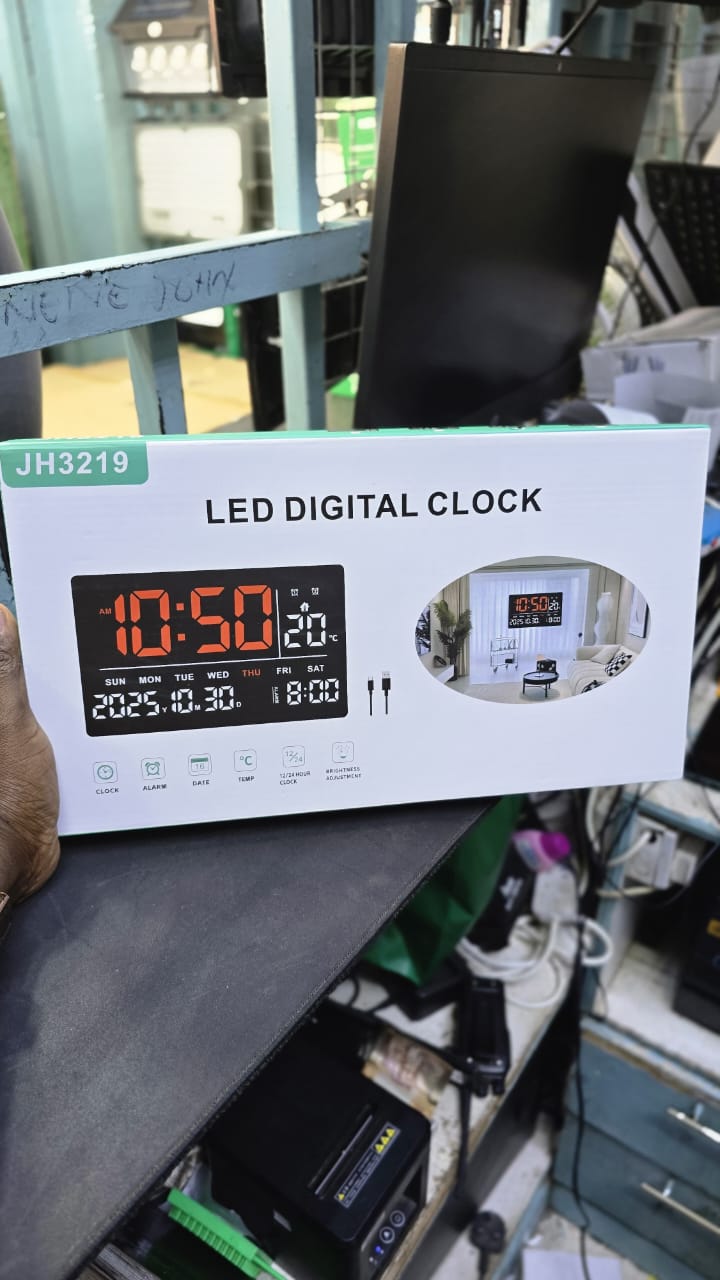 LED DIGITAL CLOCK Wall-mountable or desktop-ready, it runs on AA batteries