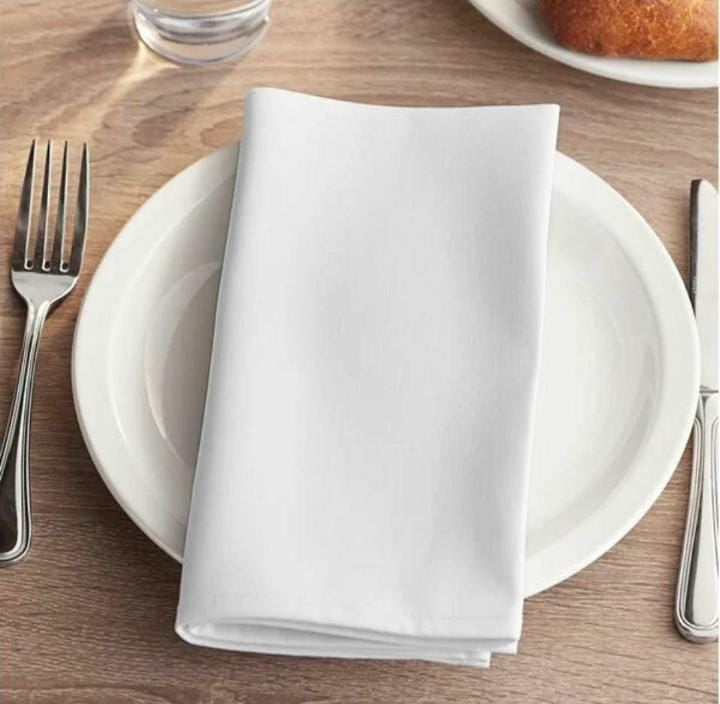 6pcs White Washable Dinner Cloth Napkins