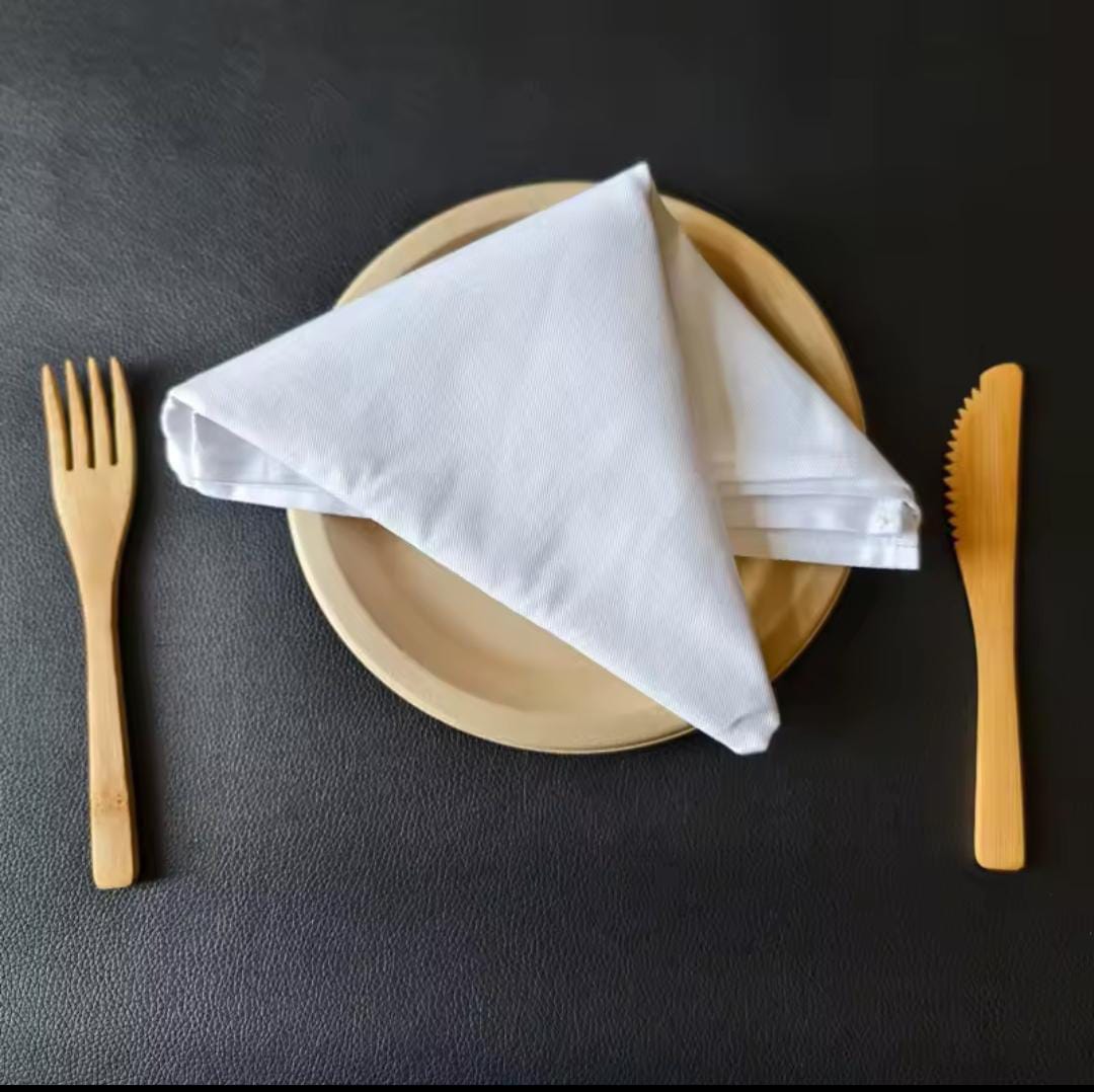 6pcs White Washable Dinner Cloth Napkins